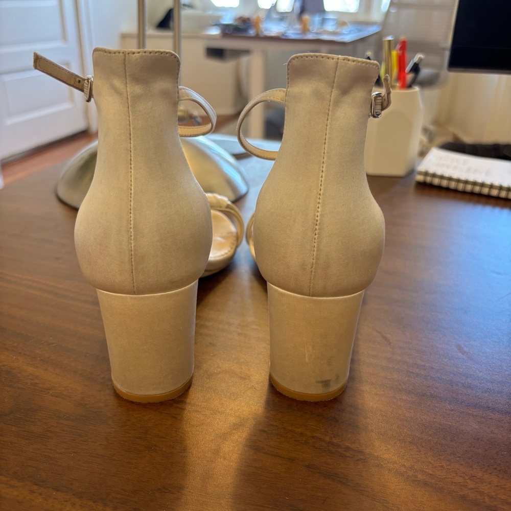 Bella Belle Zoya Ivory Block Heels 2.5in - Picture 8 of 9